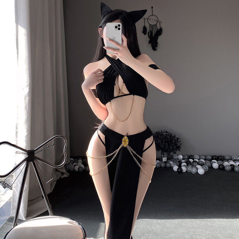 T-5468 Desert Cat Girl Bikini Dress set