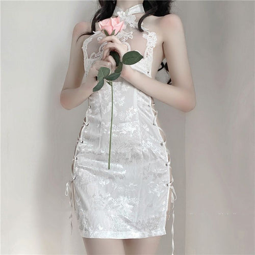 J-1028  Vintage embroidered printed cheongsam