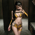 M-ZY17  Sexy Innocent Two-Piece Patent Leather Cosplay Set - Passionate Car Model Xiao Ju Cos Lingerie Outfit