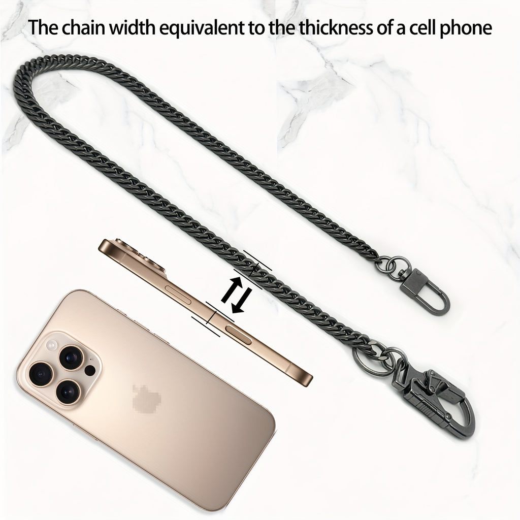 Ahiller Business Style Wallet Chain, Hip Hop Style Keychain - Dual Lock Security Design, Outdoor Camping, Traveling Accessory for Motorcycle/Daily Use with Scratch Resistant Coating, Men's EDC Carrying Gear Chain, Perfect Gift for Boyfriends And Dads, Dai