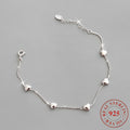 [Birthday Gift Valentine's Day] 925 Sterling Silver Heart-Shaped Ankle Chain, Creatively Smooth, Elegant and Simple, a Birthday Gift for Girlfriends/ Mothers, Valentine's Day Gift