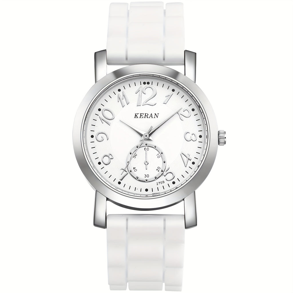 Jewelrywe Unisex Teens Jelly Color Silicone Strap Analog Quartz Wristwatch