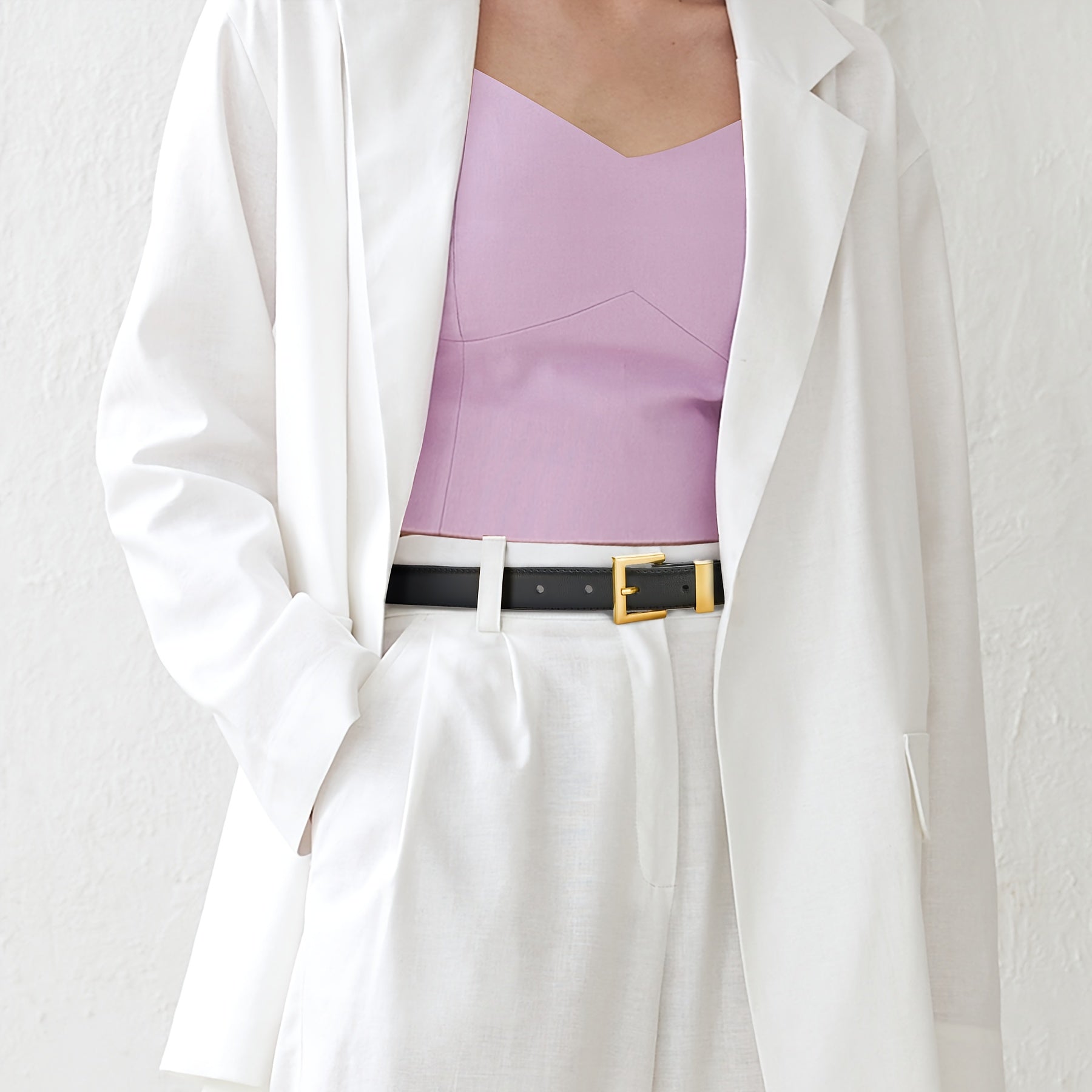 Women's Belt with Square Buckle - Casual & Dress Belt Suitable for Jeans Pants Dresses, Wedding,, Daily Wear - Hand Washable Belt with Buckle for Jeans & Dress Outfits