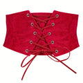 Suosdey Women Waist Belt Corset Lace Up Tied Waspie Elastic Wide Belt for Dresses Halloween Pirate Corset