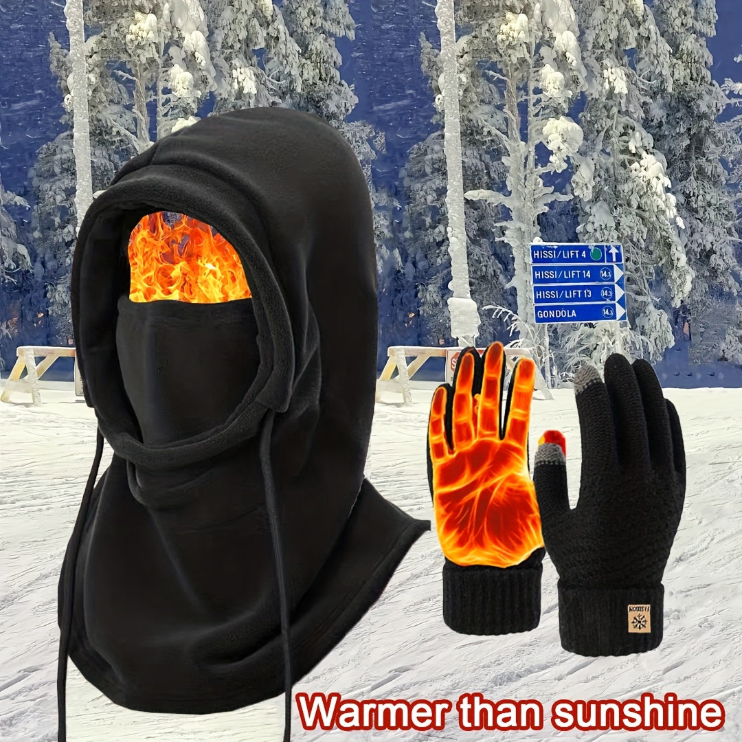 3pcs/ 6pcs Winter Hats for Men Winter Hat, Head Cover, Neck Scarf, Gloves, Warm Set