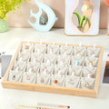 Bamboo And Wood 24 Grid Large Capacity Pendant Tray Jewelry Tray - High-end Necklace Display Rack, Jewelry Home Storage, Elegant Storage Box, Suitable for Pendants, Necklaces And Earrings, Contains 24 Pendant Trays, Gifts for Mothers