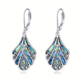 925 Sterling Silver Abalone Shell Dangle Drop Earrings For Women Filigree Bohemian Earrings Jewelry Gift