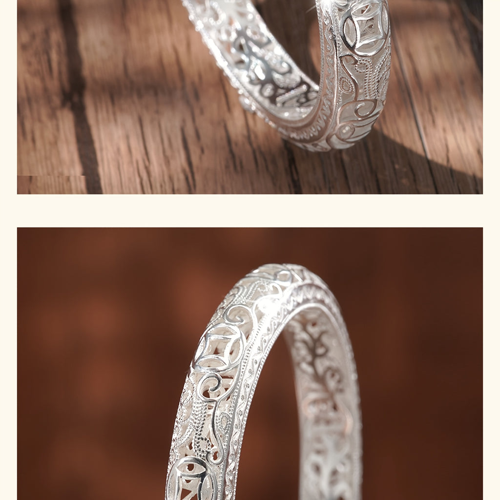 [Girlfriend Birthday Gift] S999 Pure Silver Women's Bracelet, Solid Silver Closed End Bracelet, Women's Multi Functional Jewelry, High End Shining Fashion, Girlfriend Birthday Gift