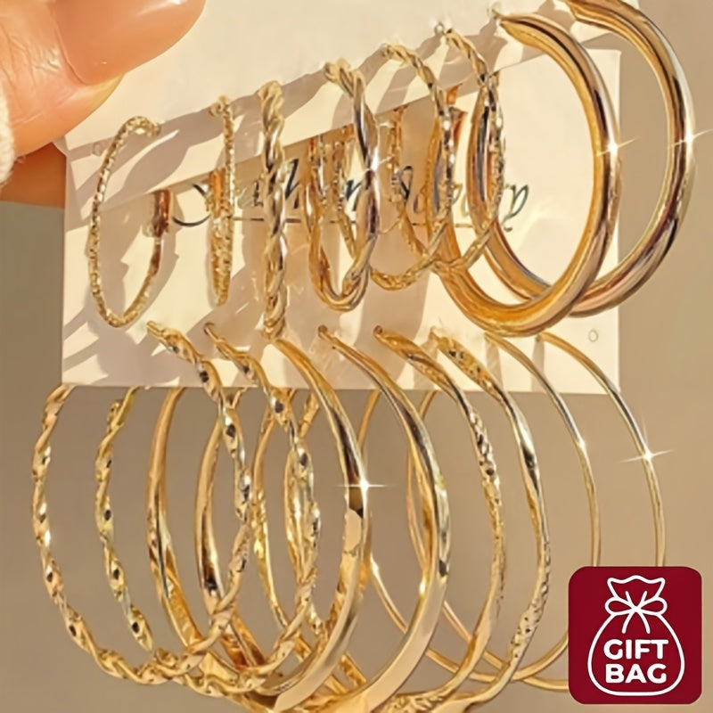 16pcs of minimalist, luxurious and sexy metal twist earrings - Women's daily/ party jewelry, a cute gift for her, hypoallergenic design, gift set, jewelry and stock,  Elegant Design, Durable Material, Statement Pieces, Fashion Jewelry, Jewelry Lovers