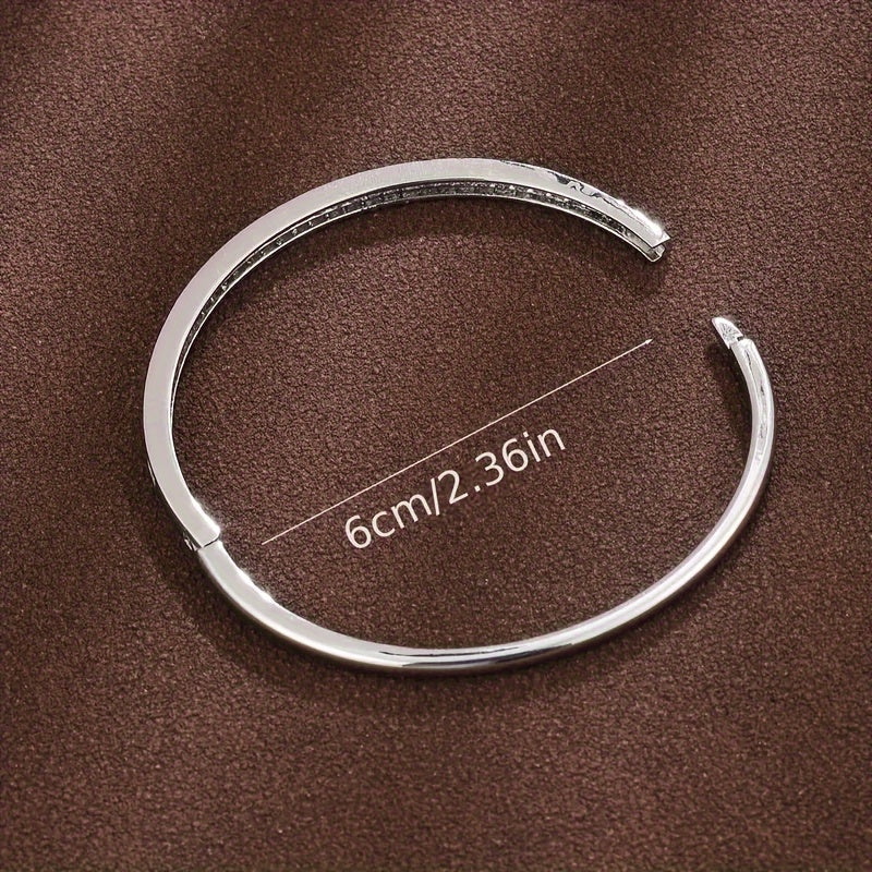Elegant Stainless Steel Rhinestone Bracelet for Women - Sparkling Blingbling Luxury Jewelry, Durable Everyday & Party Wear, Perfect Gift for Teacher’s Day, Graduation, Summer Fashion Accessory, Versatile Jewelry, Sophisticated Style, Quality Craftsmanship