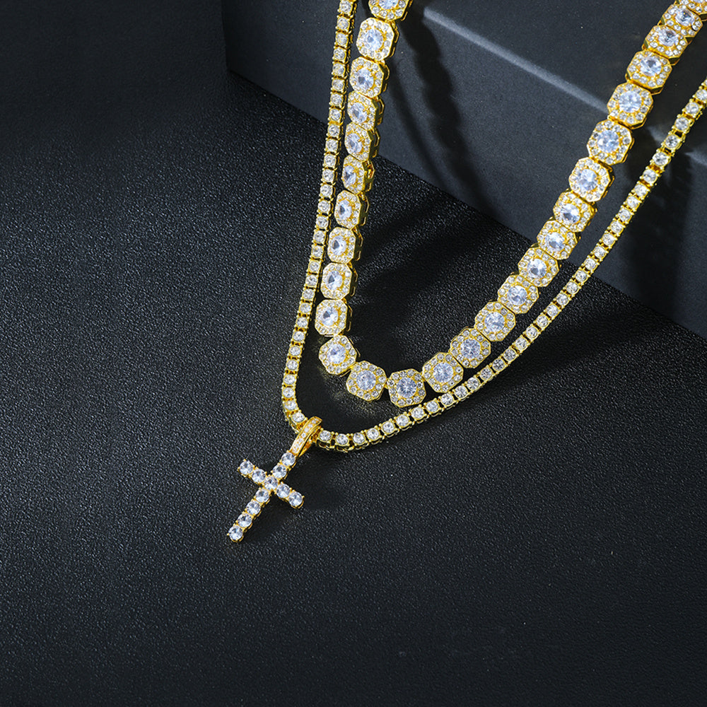 Stunning Hip Hop Cuban Chain Cross Design Pendant Necklace - Fashion Pendants for Women and Men with Jewelry Gift Idea