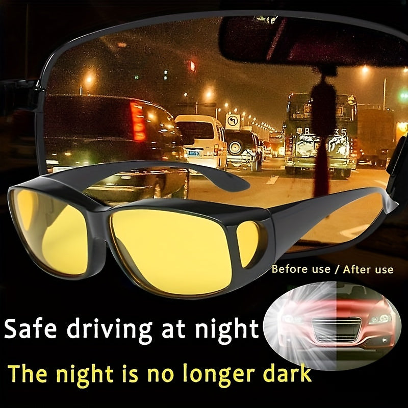 2pcs set, and night vision driving glasses, surround view glasses, anti glare for men and women, high-definition daytime night vision glasses, driving sports surround view glasses