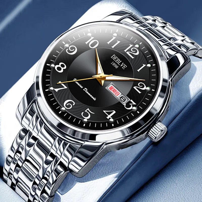 [Luxury Stainless Steel] Men's Watch Business Wear Luxury Casual Stainless Steel Date Men's Watch, Without Battery