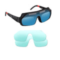 Welding Goggles, True-color Anti-glare Safety Welding Glasses, Suitable for TIG, MIG, MMA, Plasma Welding, Lightweight Welder's Glasses with Protective Lenses and Elastic Headband