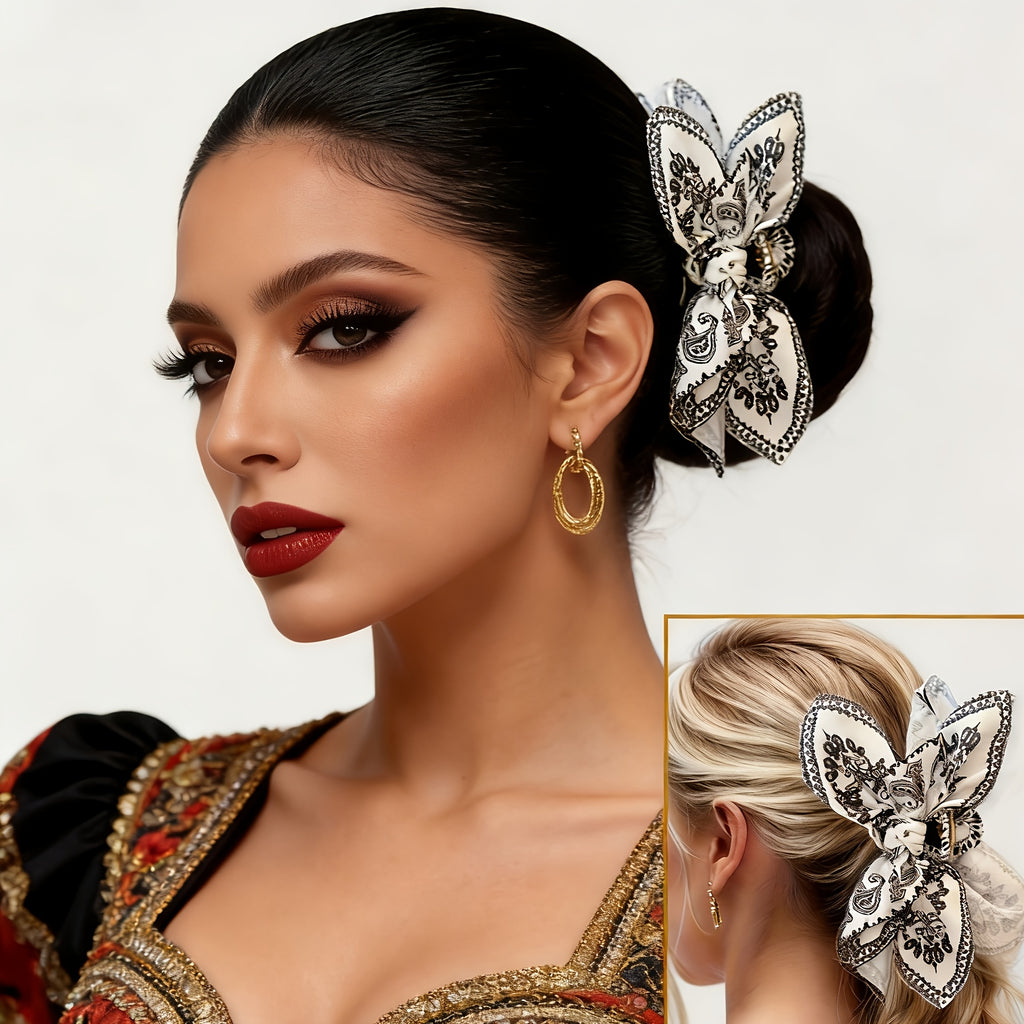 4pcs Vintage Bow Hair Claw Clip Nonslip Hair Jaw Clip Strong Hold Hair Claw Clips Boho Styling Hair Additions for Women