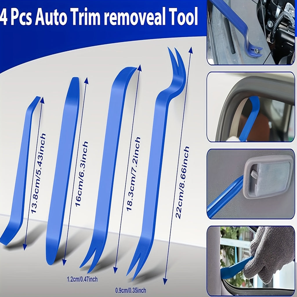 17pcs Professional Auto Trim Removal Tool Kit - with Picks, Pry Tools, Metal Scraper & Magnetic Telescopic Pickup for Car Dash, Panel, Bicycle Maintenance