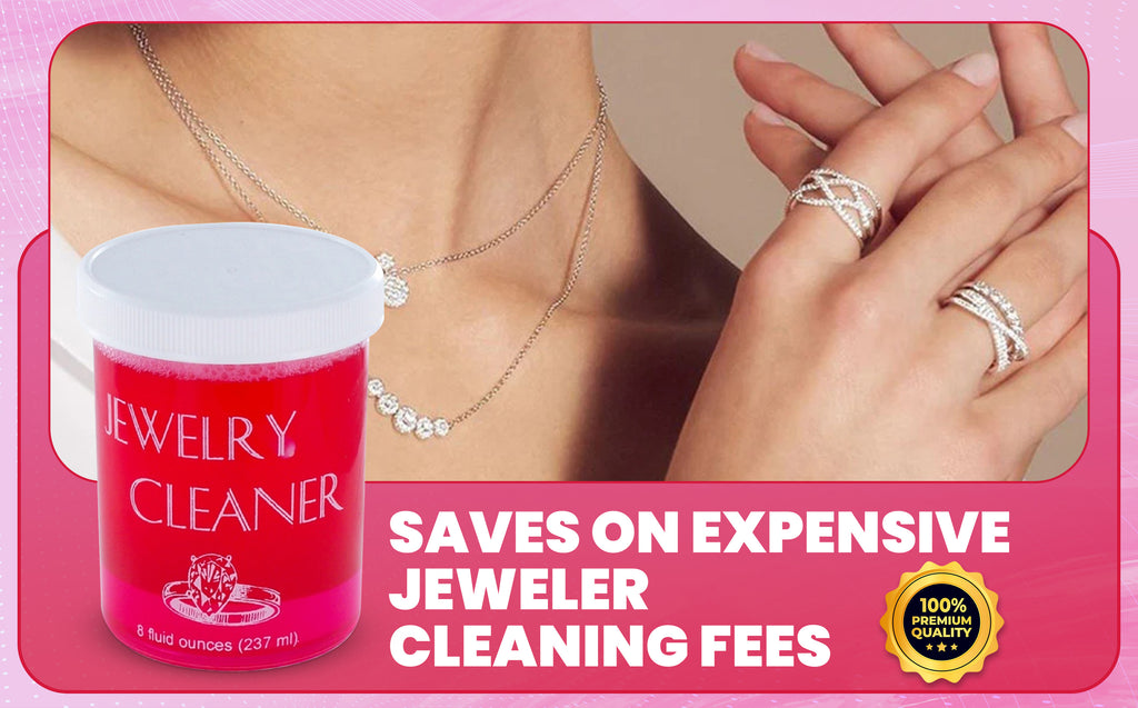 JSP Jewelry Cleaner 8 fl oz – Gold, Silver & Platinum Dip with Brush & Cloth – Fast Acting