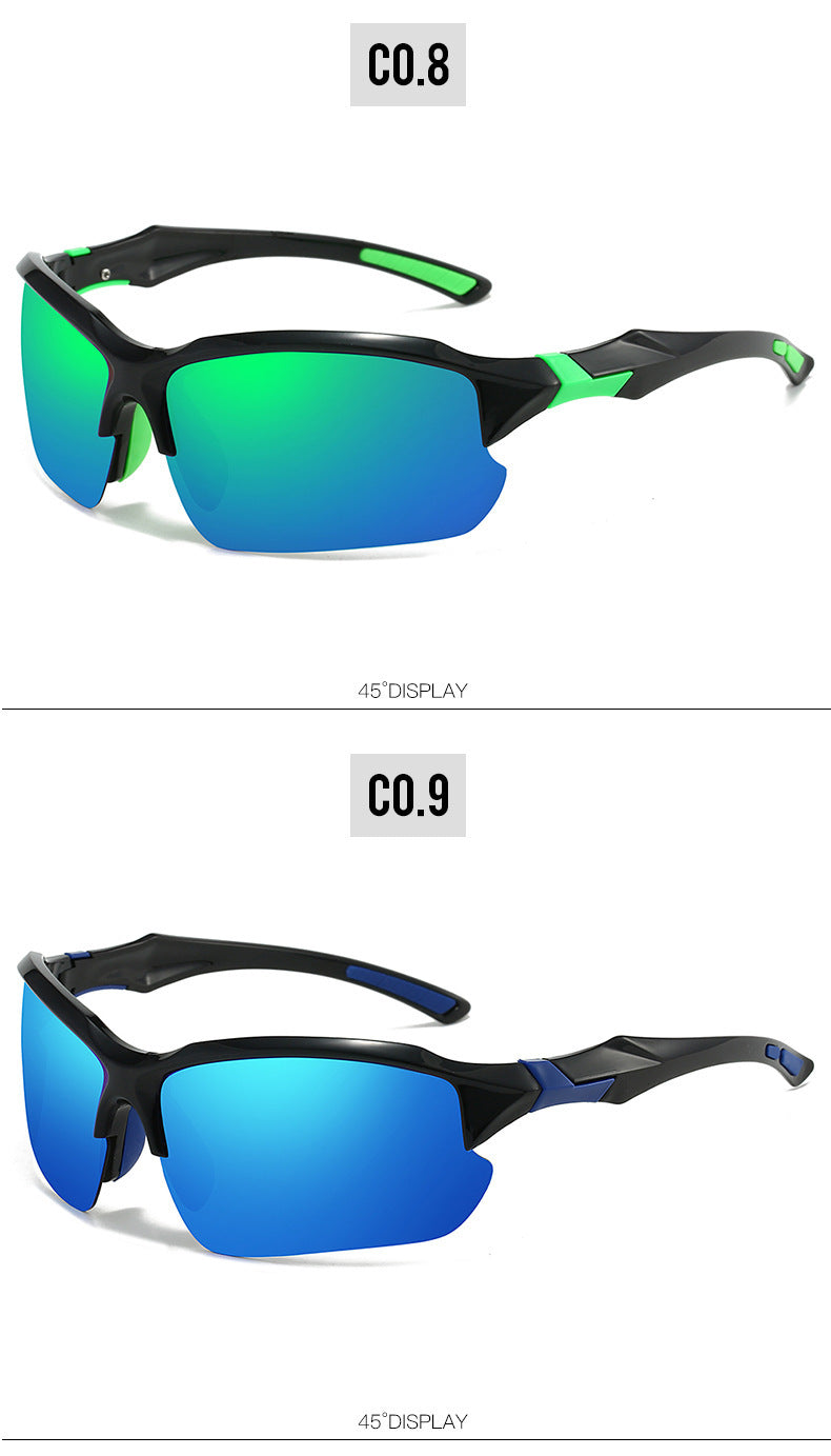 3pcs/ 10pcs New Cross-Border Outdoor Sports, Skiing, Driving Half-Frame Polarized Sunglasses Men'S Running Fishing Sunglasses Sun Protection Lightweight Goggles
