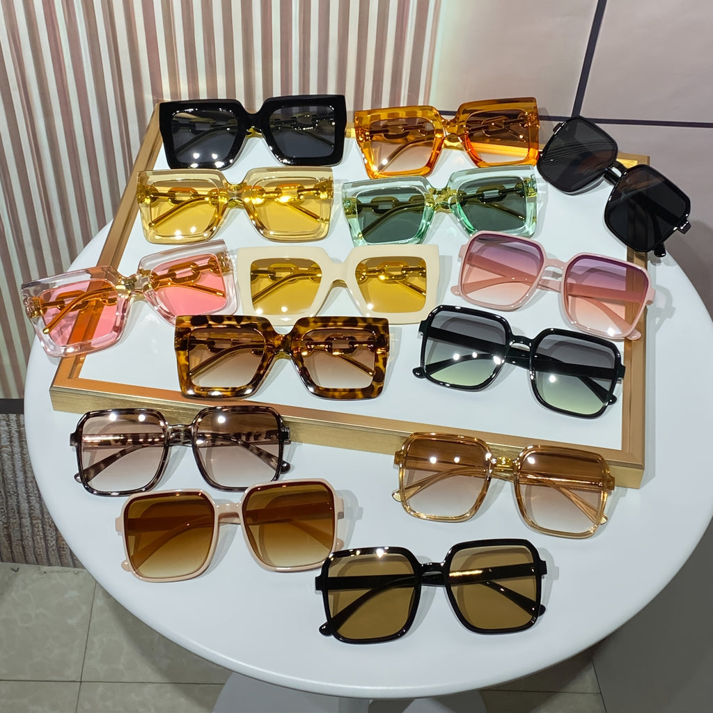 14pcs Women's Square Frame Set | Stylish And Minimalist Casual European & American Trendy Glasses with Durable Pc Frames And Tinted Lenses, Perfect for Parties And Gatherings