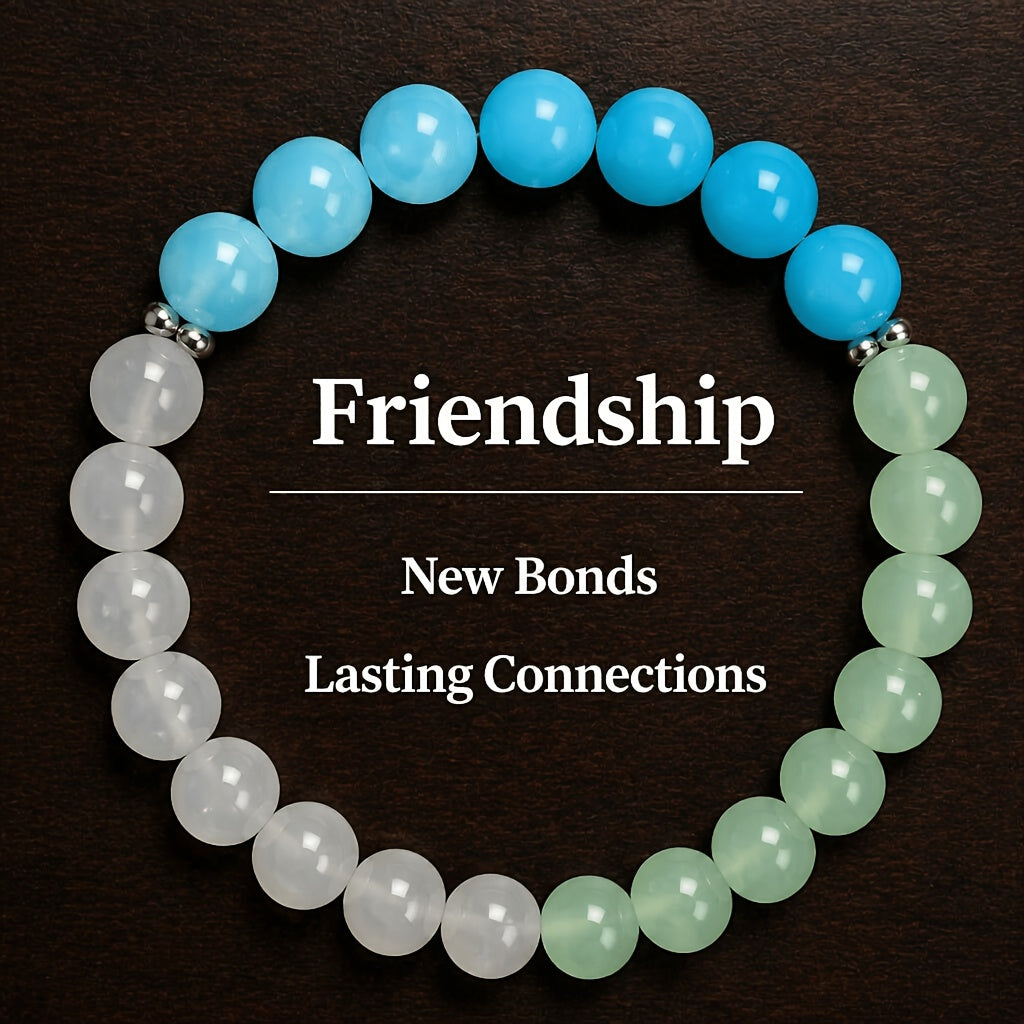 This 9pcs/ 8mm natural stone beads and glass beads are paired with a layered handcrafted beaded bracelet. It is an elegant and fashionable beaded bracelet, suitable for daily wear at banquets, parties, and as a gift for festivals. It is a perfect pre