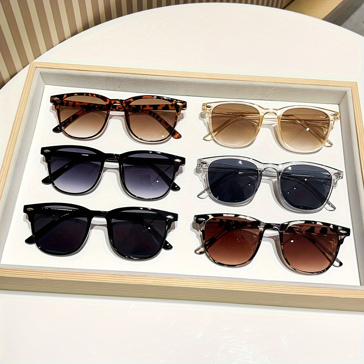 6pcs European and American Fashion& Trend Small round Rim Hot Mixed Party All-Matching Street Shot Essential Glasses