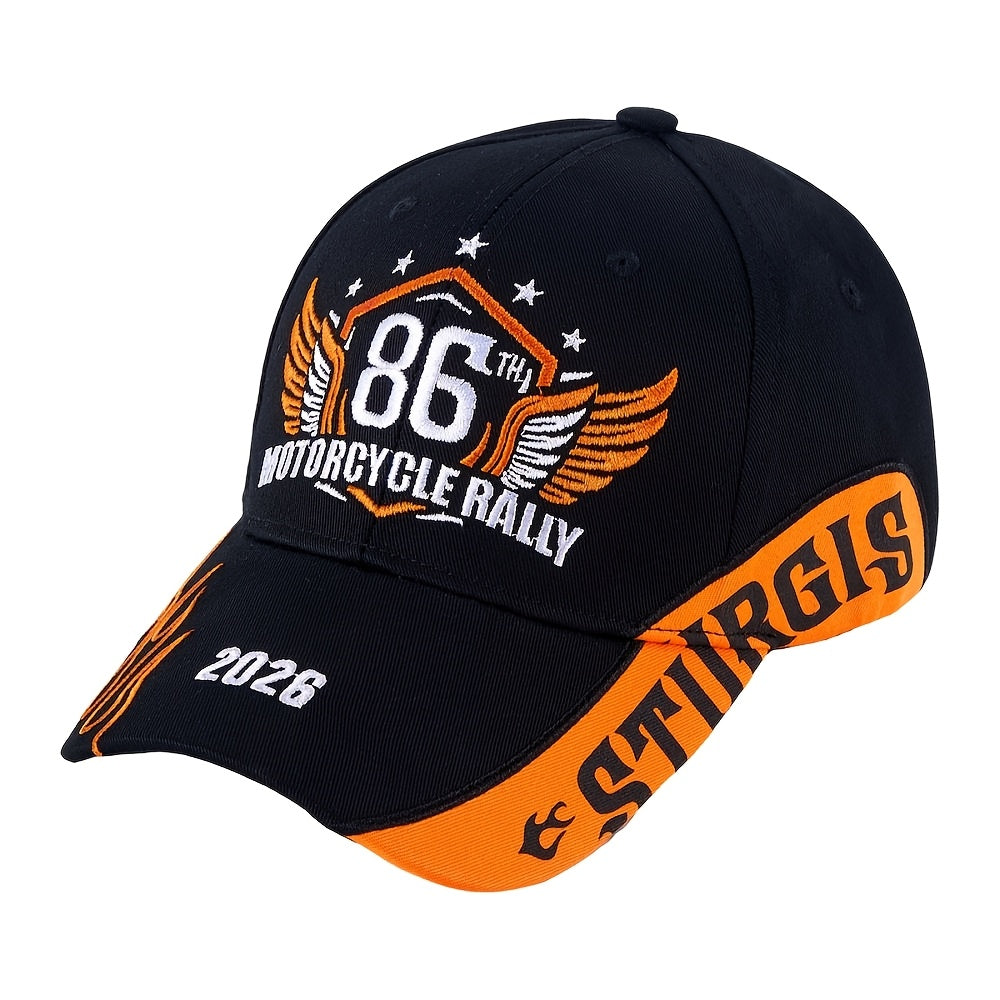 Sturgis 2026 Embroidered Souvenir Cap: A Comfortable, Adjustable Hat for The 86Th Motorcycle Rally, Perfect Gift for Bikers