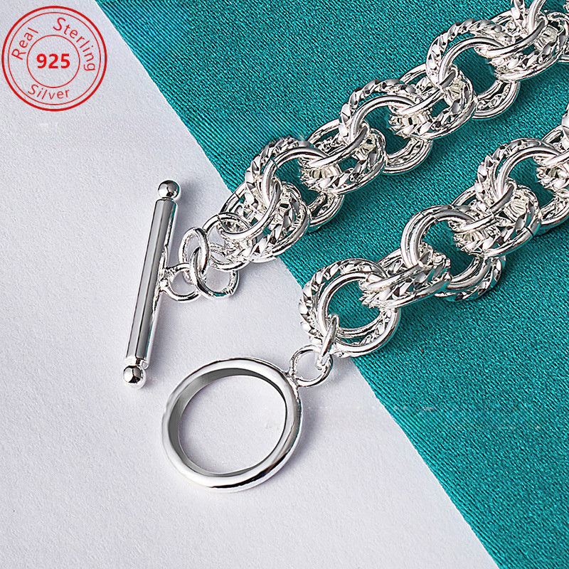 Set of 2 - S925 925 Silver - Elegantly Twisted Double Ring Bracelet - a Stylish And Minimalist Design - Perfect for Daily Use And Celebrations - Ideal for Valentine'S Day, Mother'S Day, Or Birthday Presents