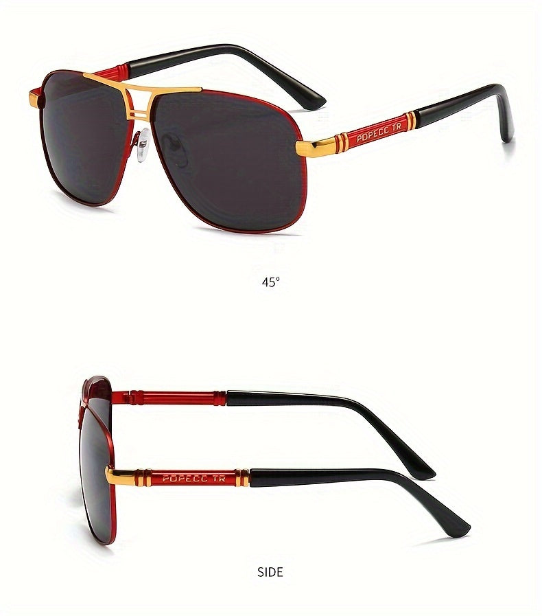 Men'S Oversized Frame Sunglasses - Black to Red Gradient TAC Lens Non-Eyewear, Full-Rim Spectacle Frames (>139Mm) for Formal & Everyday Outfits - Easy-Clean Lens Surface, Stylish Eyewear, Polished End