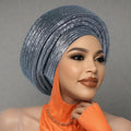 Nigerian African Muslim Fashion Simple Solid-color Thousand-leaf Three-layer Sponge Solid-color Women's Cap