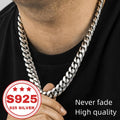Hot Seller: 925 Sterling Silver Cuban Necklace, 9Mm Cuban Chain, Suitable for Both Men And Women. A Trendy Must-Have, Classic And Versatile, This Stylish, Made-In-China, High-End Necklace Makes a Great Gift