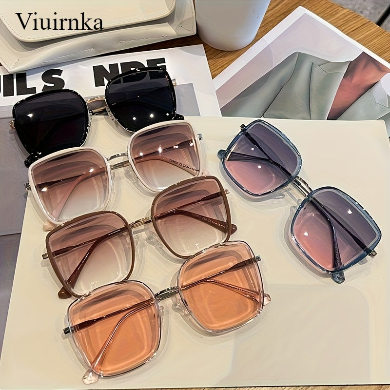 Summer Must Haves, New Oversized Square Gradient Glasses, Unisex Premium Lenses For Ultimate Eye Protection And Clear Vision, Perfect For Driving, Beach, Vacation, Travel And Cruise, Fashionable And Functional Eyewear Choice
