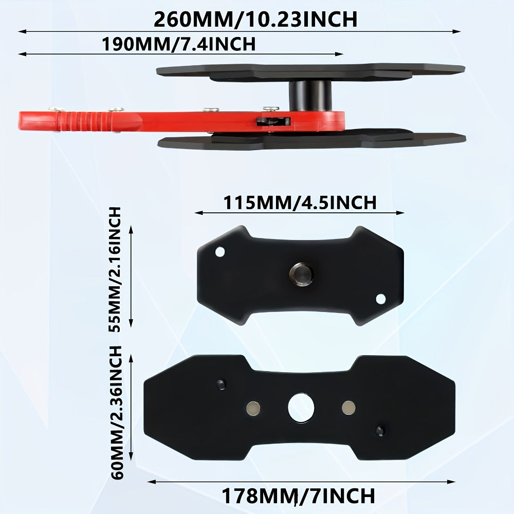 Brake Caliper Compression Tool, Brake Caliper Tool With 360 Degree Swing Ratchet, Brake Caliper Piston Compression Tool With 2pcs Spacers, Suitable For Auto Repair, Red