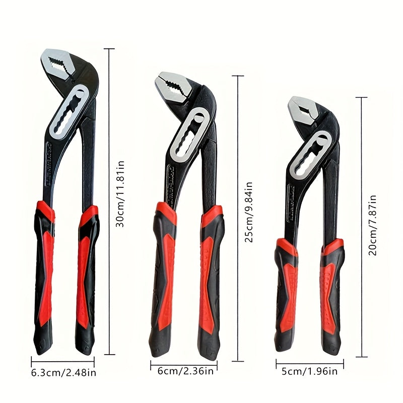 One multifunctional water pump clamp with adjustable heavy-duty wrench, 8 inches 10 inches 12 inches large opening quick adjustment tool, used for pipeline and bathroom construction, car maintenance, suitable for use in four seasons.