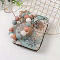 1pc Fashionable And Elegant Bright Bead Bead Wrist Keychain Printed Organ Storage Bag ID Storage Bag Clip Women'S Zero Wallet Keychain Gift For Friends And Mothers