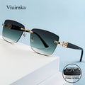 VIUIRNKA Women's Fashion Glasses, Trendy Square Frameless Design Unisex Fashion Protective Eyewear with Clear Vision, Perfect for Vacation Travel Cruise, Outdoor Activities and Daily Wear Top Choice Ideal for Halloween and Christmas Gifts