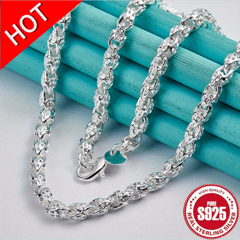 925 Sterling Silver Bamboo Chain Necklace - Hypoallergenic, Nickel Free Fashionable Jewelry, Suitable for Both Men And Women - The Perfect Gift for Any Occasion