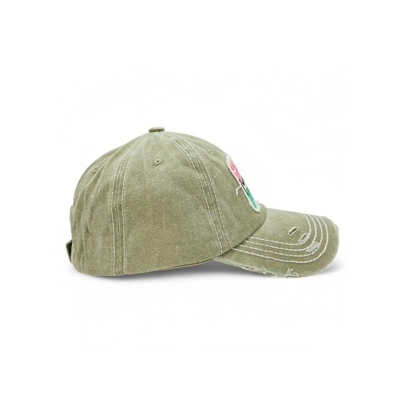 Beach Mode On Vintage Distressed Embroidered Baseball Cap For Women - 100% Cotton, Breathable, Casual, Adjustable, UV Protection