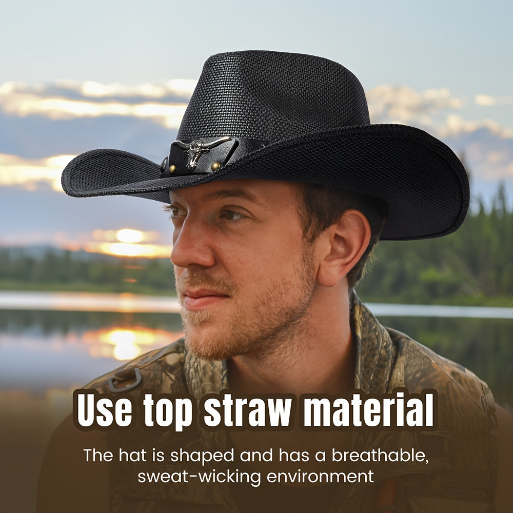 Men & Women's Straw Cowboy Hat W/Hat Band