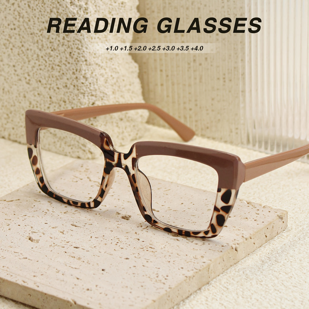 7pcs Women's Reading Glasses with Large Square Frames - Non- Everyday & Special Occasion Glasses for Driving, Parties, Work - Compatible with Presbyopia, Stylish Eyewear for Women, Party Accessories