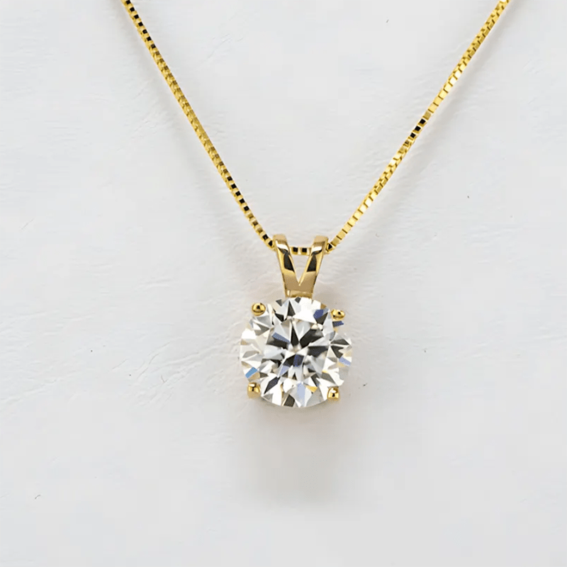 2ct Pure Silvery Moissanite Shaped Pendant Necklace, Suitable For Both Men And Women, Fashionable, Trendy, Elegant, Casual, Classic And Simple Design, Total Weight Of The Product (2.3g)