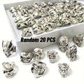 Fashion Punk Style Spider Skull Poker Design Ring Set Perfect for Men's Everyday Streetwear, Music Festivals, Halloween, And Christmas Gifts (Random Selection Of 20pcs)