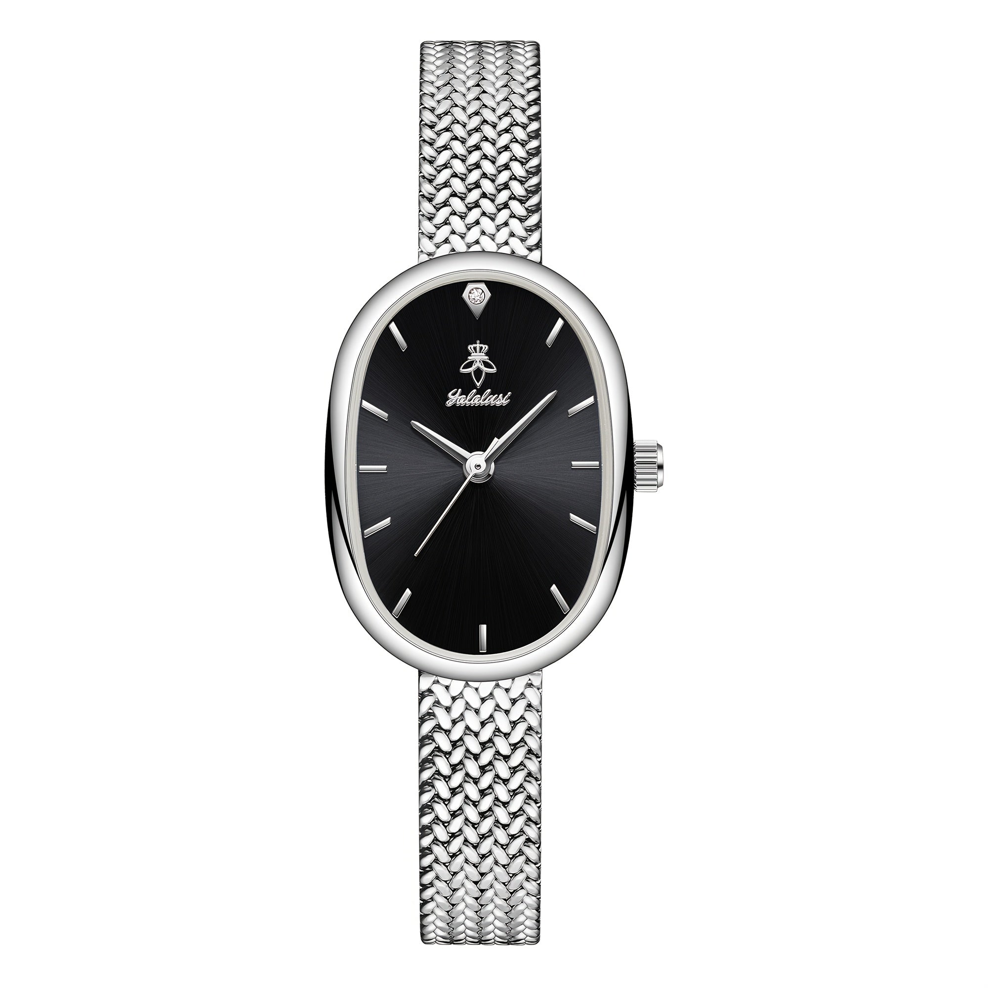 YaLaLuSi Elegant Women'S Quartz Watch Classic Oval Dial Leaf Pattern Bracelet Strap Comes With A Beautiful Gift Box Stylish Women'S Essential Accessories Valentine'S Day Gift Ideas
