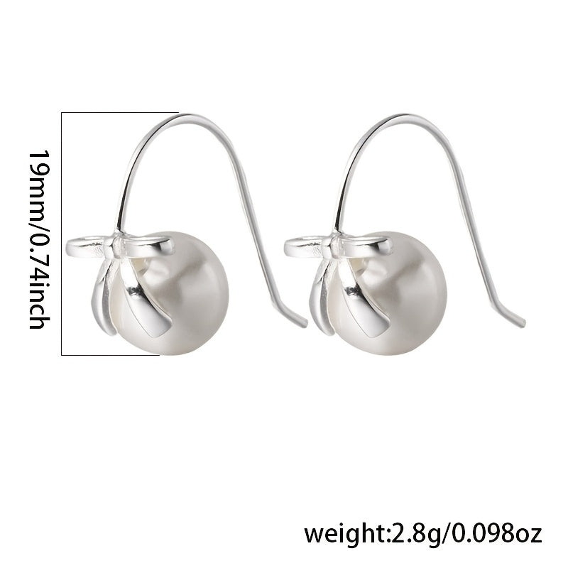 1pc S925 Silver 925 Pounds Fresh Water Imitation Pearl Strap with Ladies' Earrings, Ladies' Holiday Gift