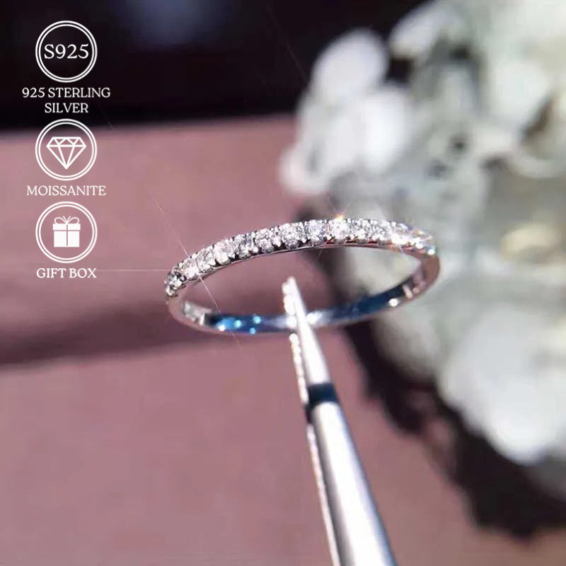 1.3 g Moissanite 1pc 0.25 Carat Moissanite 925 Silvery Ring Stackable Ring, Gorgeous, Ideal for Christmas Birthday Thanksgiving Gifts