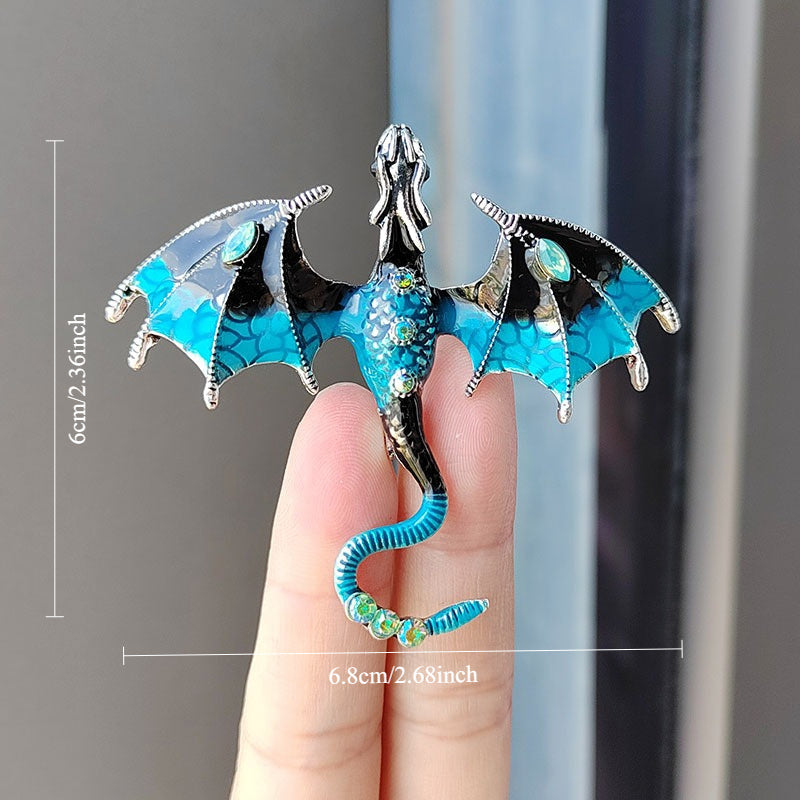 A Collection of Nine Dragon-Shaped Pins Available in Seven Vibrant Colors, Featuring a Hip-Hop Retro Bohemian Design. These Cartoon Dragon Brooches Serve As Stylish Additions for Clothing, Perfect for Parties, Banquets, Everyday Use