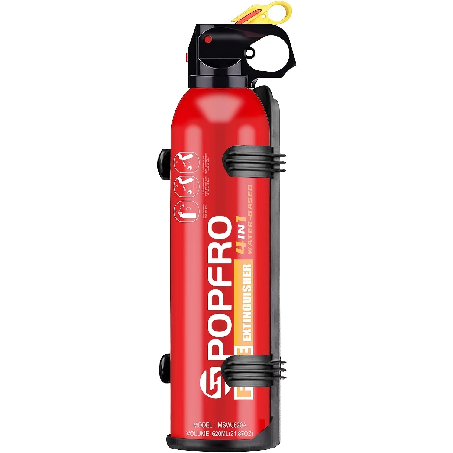 Portable Fire Extinguisher | Home, Garage, Kitchen,  Four-in-One  Fire Extinguisher | for Electrical, Textile And Oil Fires | Non-toxic, Easy to Clean | Wall-mounted