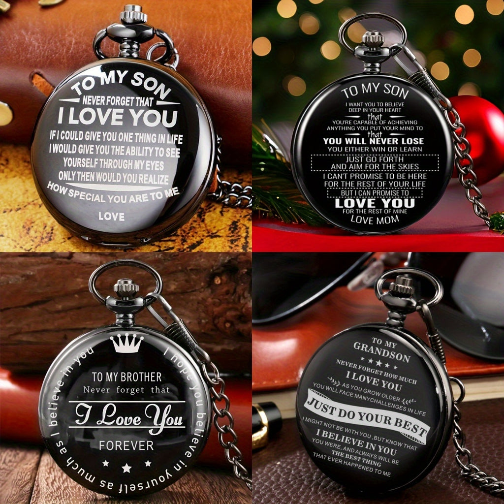 10pcs/Pack Random Send Classical Round Pocket Watches, Best Present for Son Brother Grandson Dad Husband Nephew Lover Etc., Birthday Hallowmas Christmas New Year Father'S Day Anniversary Gifts
