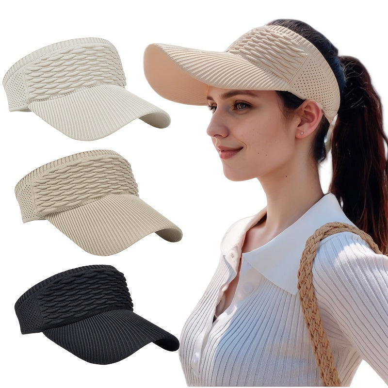 3pcs Set of Women's Sun Hats, Elastic Open-top Sun Hats, Outdoor Activity Sun Hats