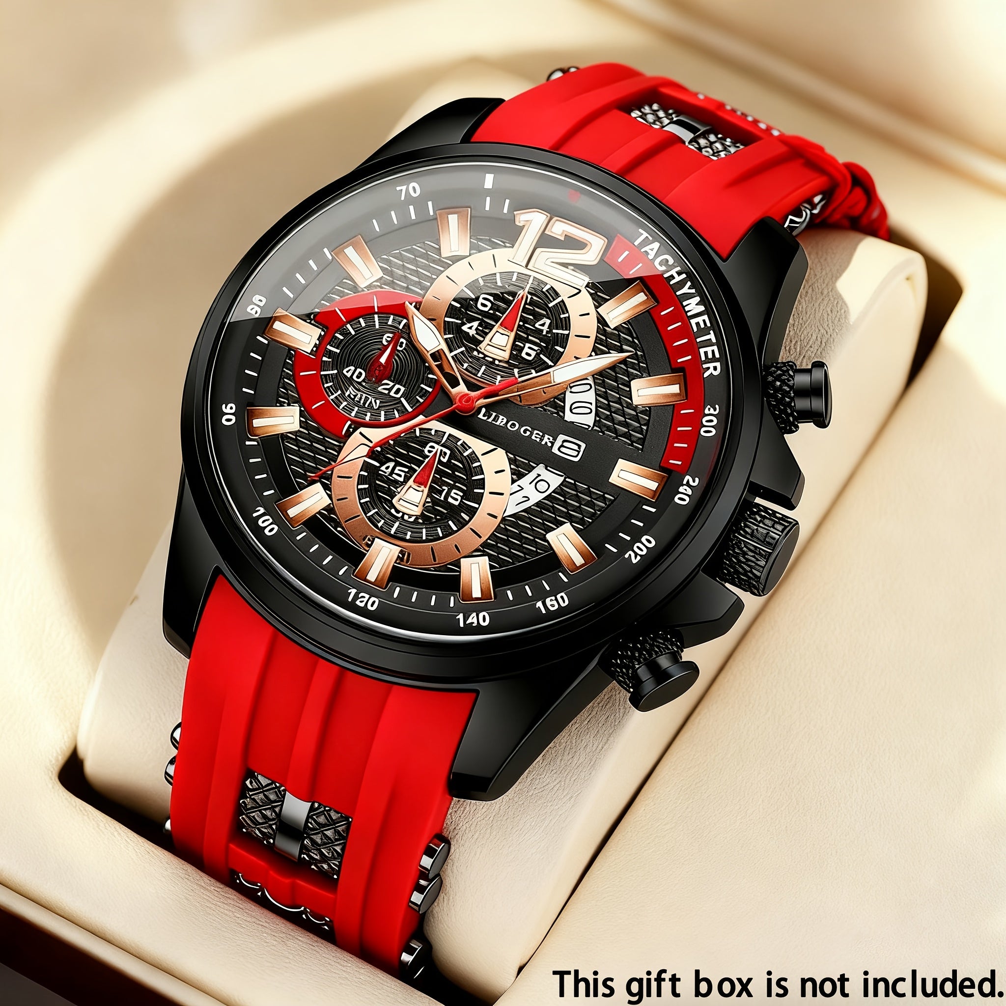 1pc Men'S Fashion Casual Quartz Watch, Silicone Strap, Date Display - Stylish Casual Wristwatch for Casual Attire, Casual Wristwatch | Sporty Watch Design | Quartz Movement, Thanksgiving, Christmas The Perfect Gift Reloj Para Hombre.
