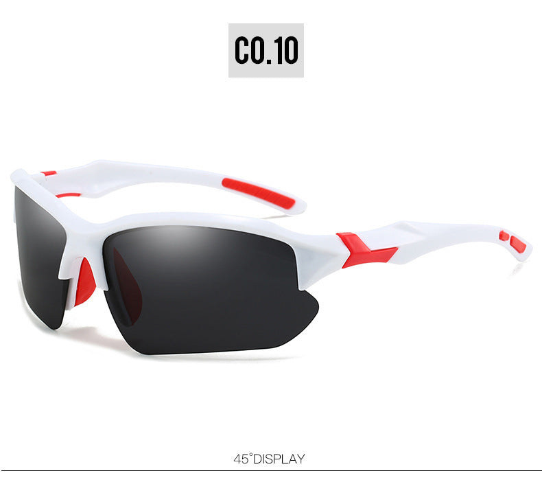 3pcs New Cross-Border Outdoor Sports, Skiing, Driving Half-Frame Sunglasses Men'S Running Fishing Sunglasses Sun Protection Lightweight Goggles